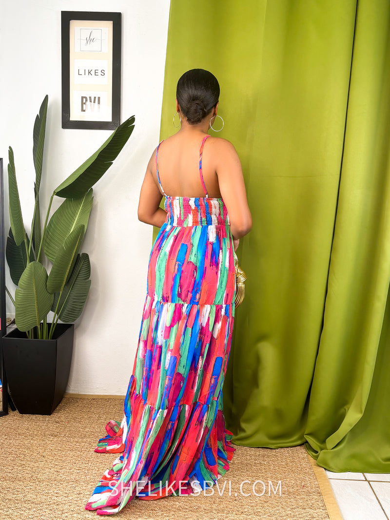 Beaded & Beautiful Fuchsia Multicolor Maxi Dress SheLikesBVI.com Beaded & Beautiful Fuchsia Multicolor Maxi Dress SheLikesBVI.com