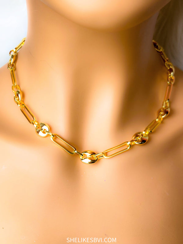 Space VI Legendary Link 18K Gold Plated Necklace