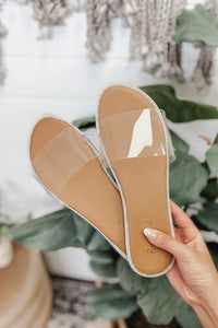 Stand Out Rhinestone Clear Slide Sandals