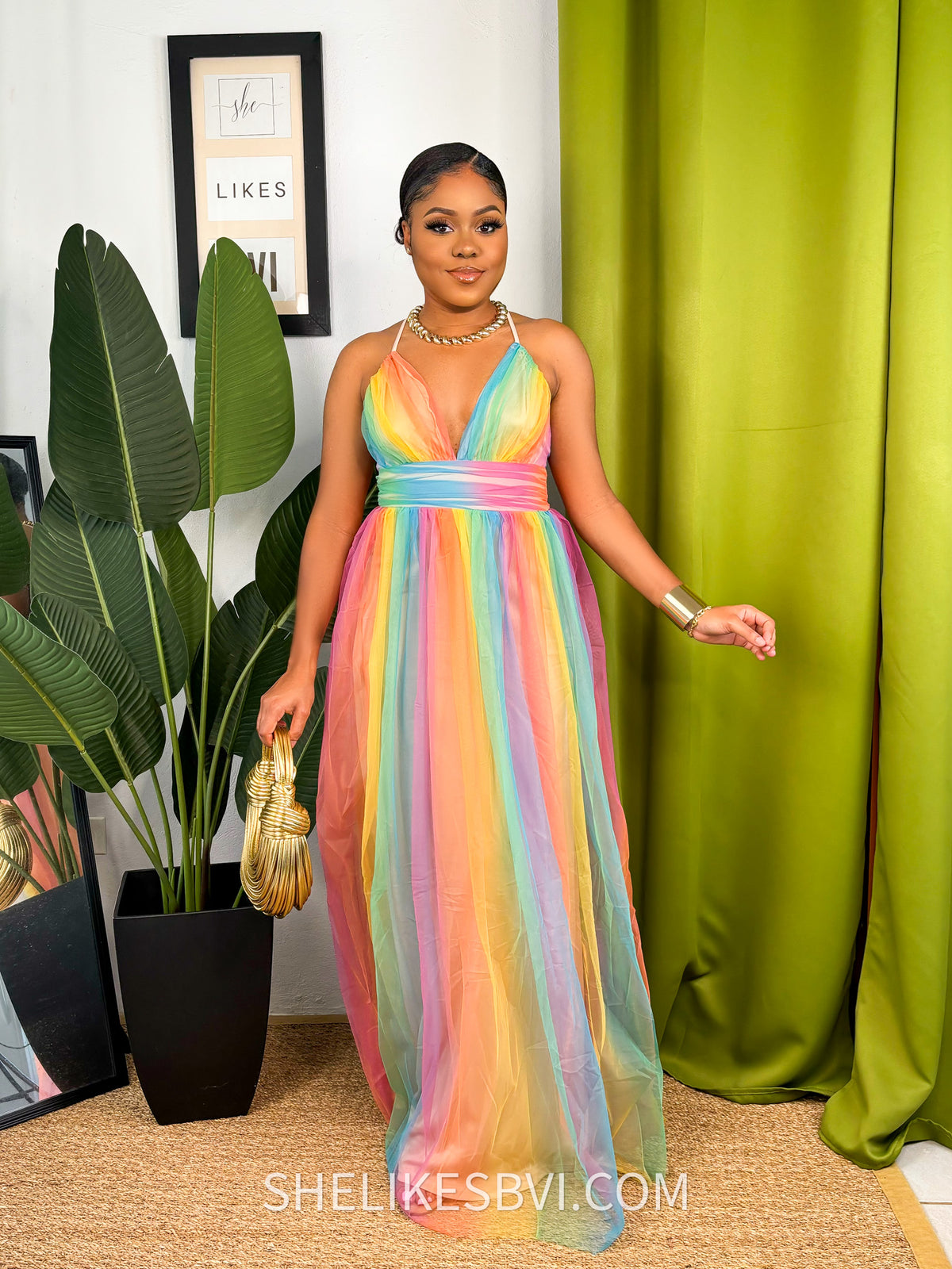 Pastel Rainbow Multicolor Tulle Maxi Dress Small Pastel Rainbow Multicolor Tulle Maxi Dress Small