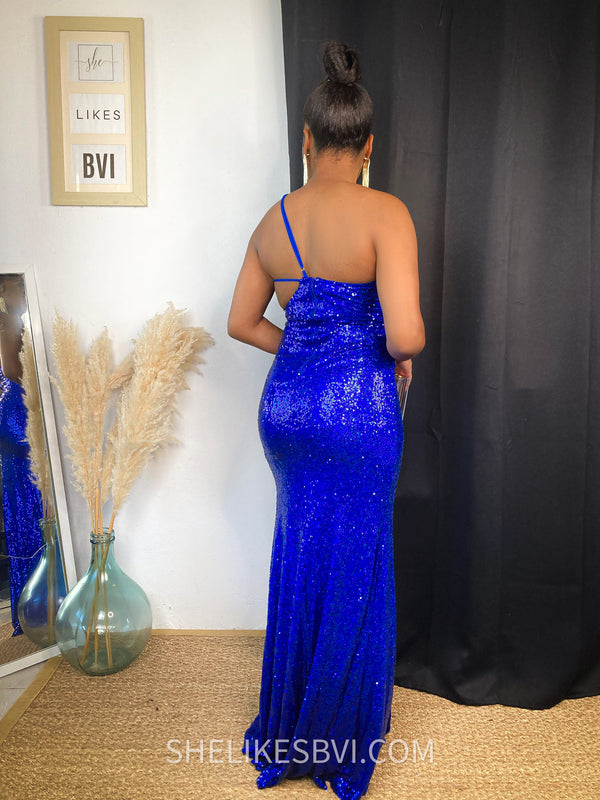 Beyond Dreams Royal Blue Sequin Evening Dress