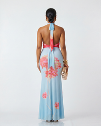 Blue Blossom Maxi Skirt Set