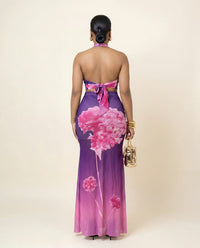 Purple Blossom Maxi Skirt Set