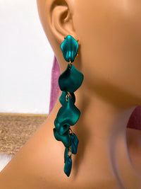 Falling Petal Metallic Earrings - 3 Colors