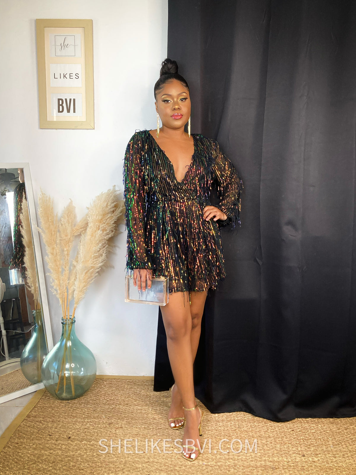 Party Time Black Multicolor Sequin Romper SheLikesBVI.com Party Time Black Multicolor Sequin Romper SheLikesBVI.com