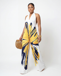 Flower & Flow White Halter Jumpsuit