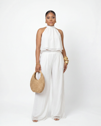 White Sands Chiffon Pants Set