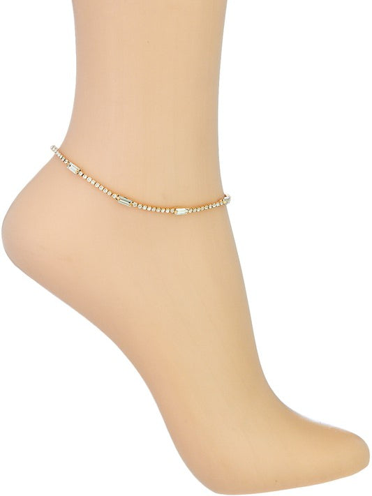 Sweet Crystal Gold Anklet