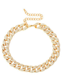 Royal Crystal Link Gold Necklace