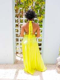 Walking Sunshine Lemon Yellow Maxi Dress