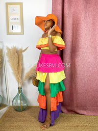 Queen Of The Parade Multicolor Maxi Skirt Set