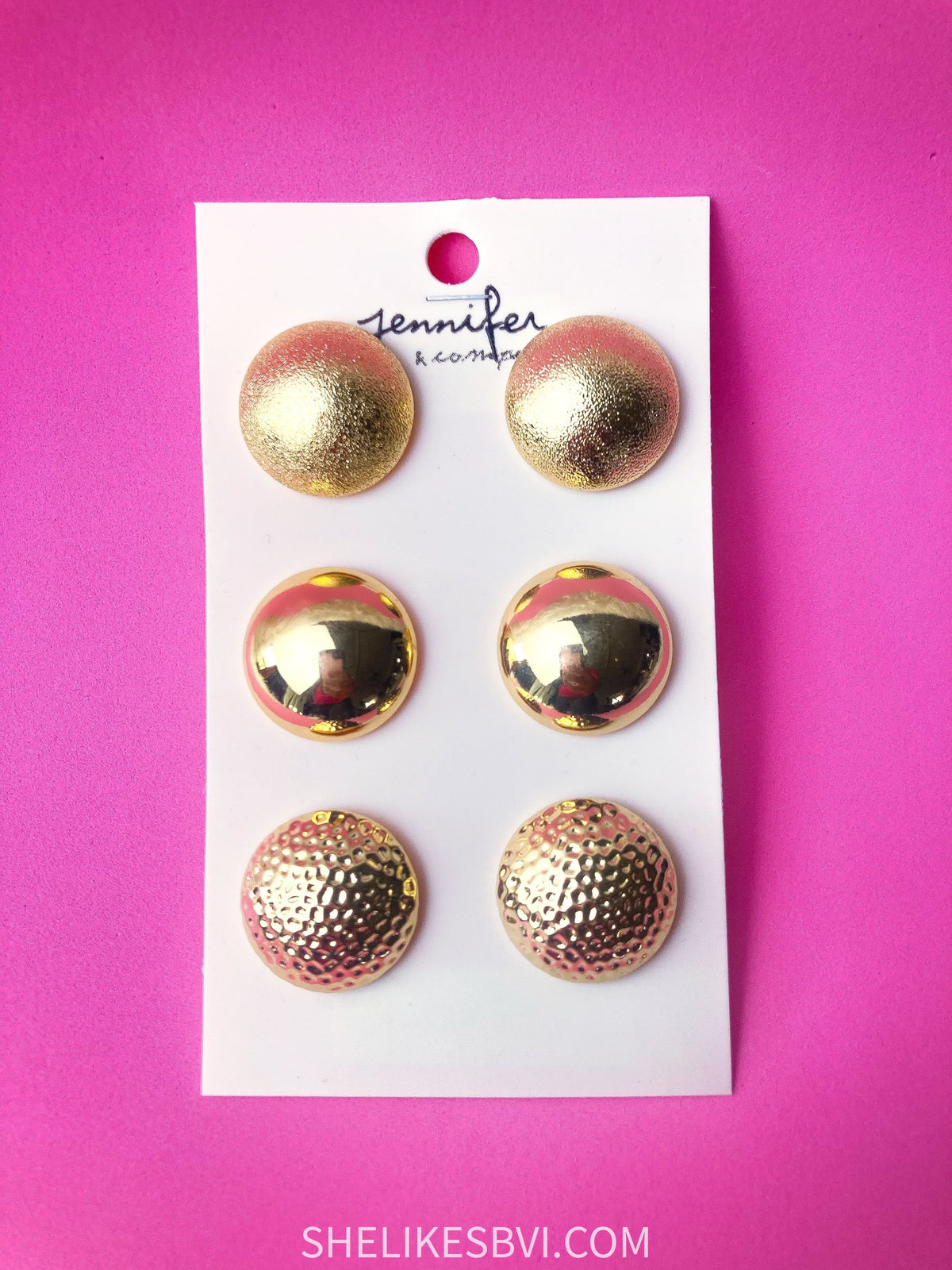 Champion 3 Round Gold Earrings Set